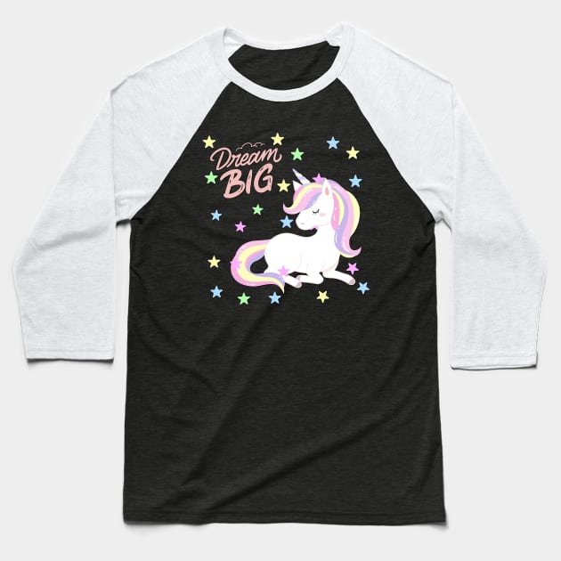 Unicorn Dream big Cute baby outfit great for kids toddlers baby shower Baseball T-Shirt by BoogieCreates